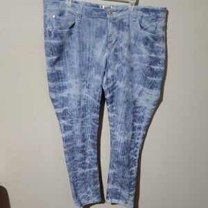 Sapphire Red Jeans Size 22 Blue Tie-Dye Jeans Pinstripe Blue